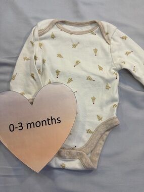 Old Navy - Cozy Cream and Gold Baby Long Sleeve Onesie